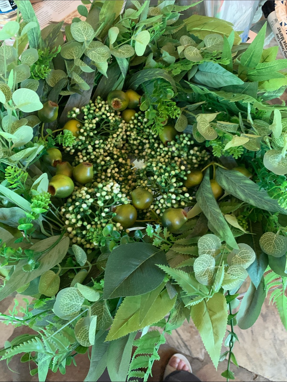 Lifelike Greenery Holiday Wreath - Green